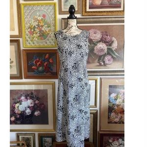 Vintage Cheetah Floral Print Midi Dress